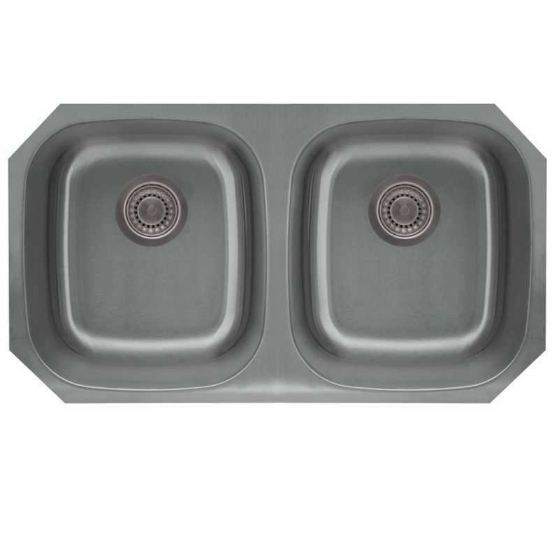 Pelican Stainless Steel Double Bowl Undermount Kitchen Sink 32 1/8&