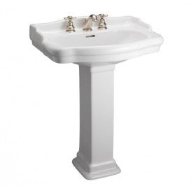 Barclay  Stanford 660 Pedestal Lavatory, Widespread, White Bathroom Sinks 3-848WH