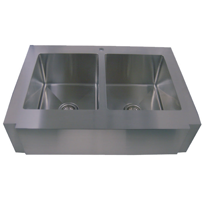 36” Stainless Steel Zero Radius Kitchen Sink Curve Apron Front WC12D0002