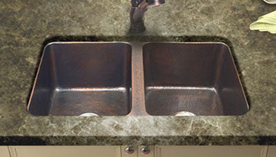 Houzer Kitchen Sink Chaletchef Copper Double Bowl HW-CHA12