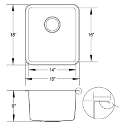 C-Tech-I Linea Zampina Lucida ZSR-400 Single Bowl Stainless Steel Sink