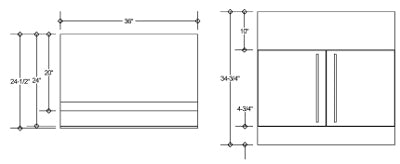 C-Tech-I Linea Amano Asti LI-1415-CAB-3 Stainless Steel 36" Cabinet Base