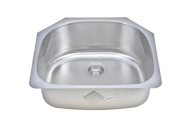 Wells Sinkware 18 Gauge D-shape Single Bowl Undermount Stainless Steel Kitchen Sink - CMU2421-9D