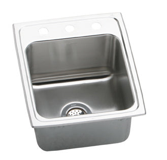 Elkay Gourmet Lustertone DLR1517 Topmount Single Bowl Stainless Steel Sink