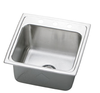 Elkay Gourmet Lustertone DLRQ1716 Topmount Single Bowl Stainless Steel Sink