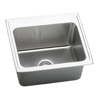 Elkay Gourmet Lustertone DLRQ2522 Topmount Single Bowl Stainless Steel Sink
