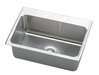 Elkay Gourmet Lustertone DLRQ3122 Topmount Single Bowl Stainless Steel Sink