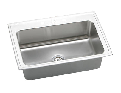 Elkay Gourmet Lustertone DLRSQ3322 Topmount Single Bowl Stainless Steel Sink