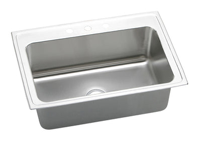 Elkay Gourmet Lustertone DLRS3322 Topmount Single Bowl Stainless Steel Sink