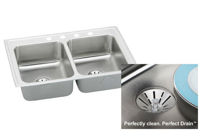 Elkay Perfect Drain LR3321PD Topmount Double Bowl Stainless Steel Sink