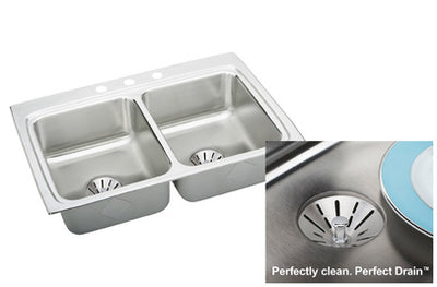 Elkay Perfect Drain LR3322PD Topmount Double Bowl Stainless Steel Sink
