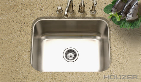 Houzer Medallion Single Bowl Undermount Stainless Steel Kitchen Sink MS-2309-1