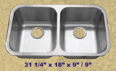 Royalty "Count" R01 Double Bowl Stainless Steel Kitchen Sink