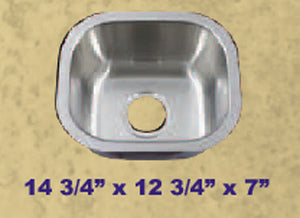 Royalty "Peanut" R09 Single Bowl Stainless Steel Kitchen Sink