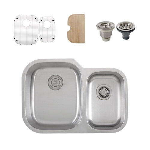 Ticor S315 Undermount 16 G Stainless Steel Double Bowl Kitchen Sink + Accessories