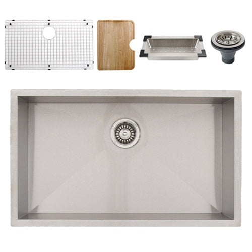 Ticor S3510 Undermount 16-Gauge Stainless Steel Kitchen Sink + Accessories