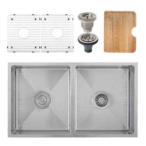 Ticor S6511 Undermount 16-G Tight Radius Stainless Steel Kitchen Sink + Accessories