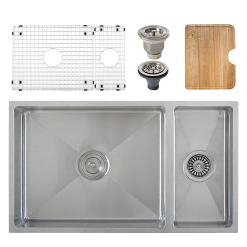 Ticor S6512 Undermount 16-G Tight Radius Stainless Steel Kitchen Sink + Accessories