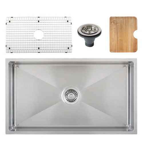 Ticor S6513 Undermount 16 G Tight Radius Stainless Steel Kitchen Sink + Accessories