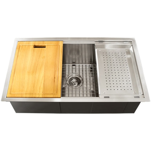 Ticor TR4000 Undermount 16-Gauge Stainless Steel Square Kitchen Sink + Accessories