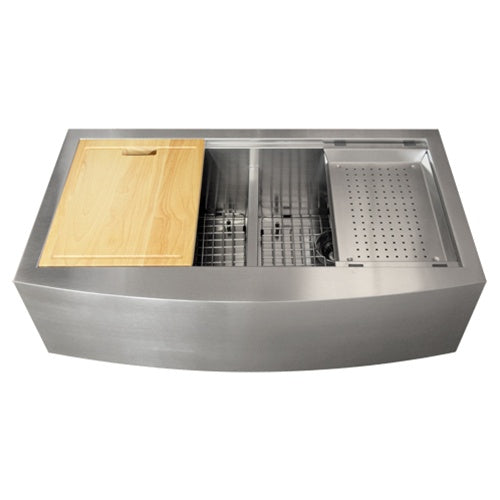Ticor TR9030 16-Gauge Stainless Steel Apron Kitchen Sink + Accessories