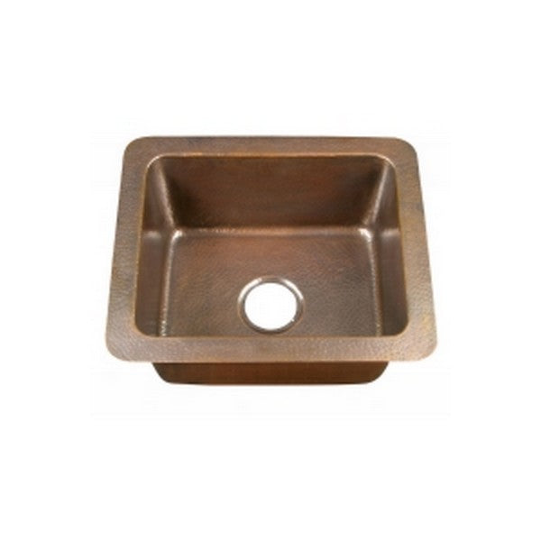 Barclay Reece Kitchen Single Bowl Drop-In, Hammered Antique Coppe Kitchen Sink 6911-AC
