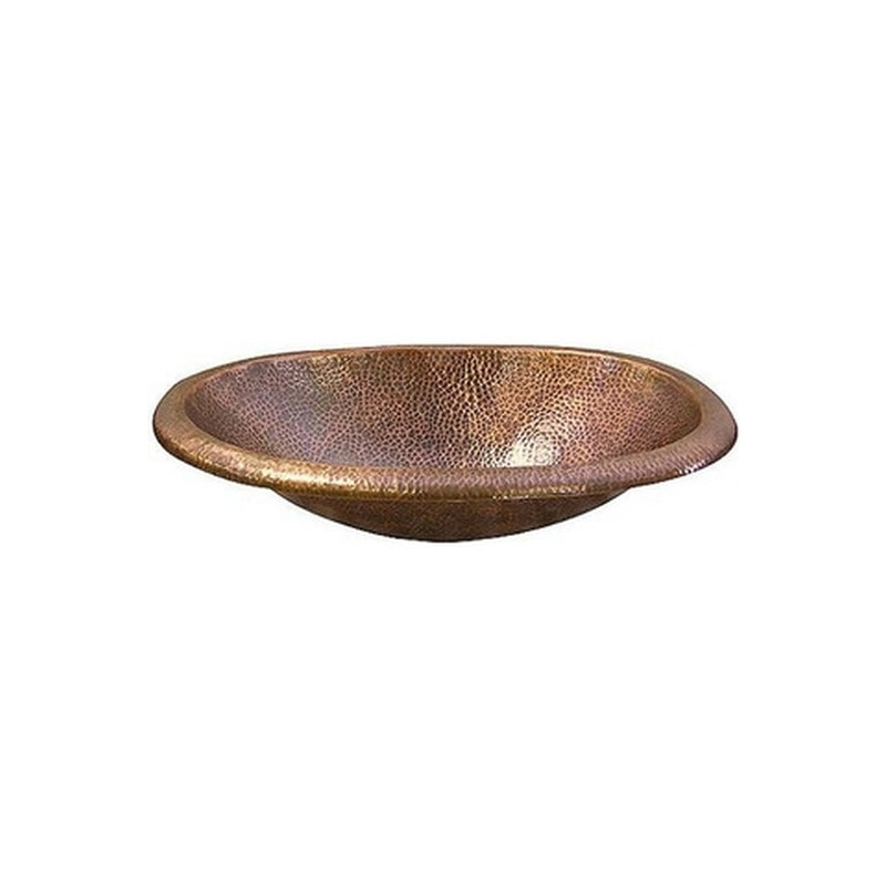 Barclay Fletcher Oval Self Rimming Basin, Hammered Antique Copper Bathroom Sinks 6843-AC