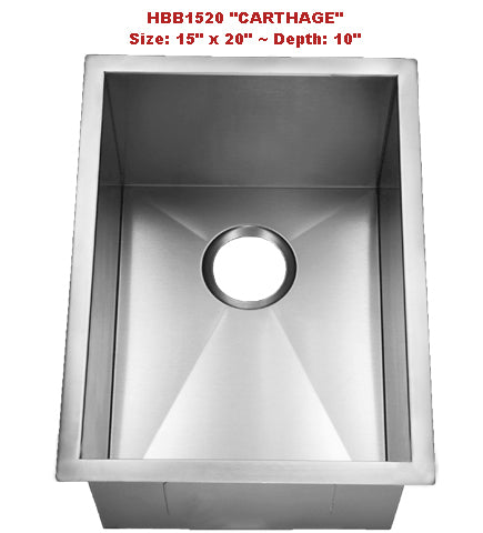 Homeplace Carthage HBB1520 Single Bowl Stainless Steel Sink