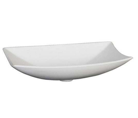 Barclay Ember Rect. Resin VesselWhite Matte Bathroom Sink 7-518WH