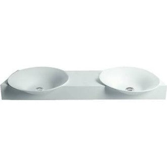 Barclay Evan Dual Basin Wall Mt Resin Bathroom Sink 7-525WH