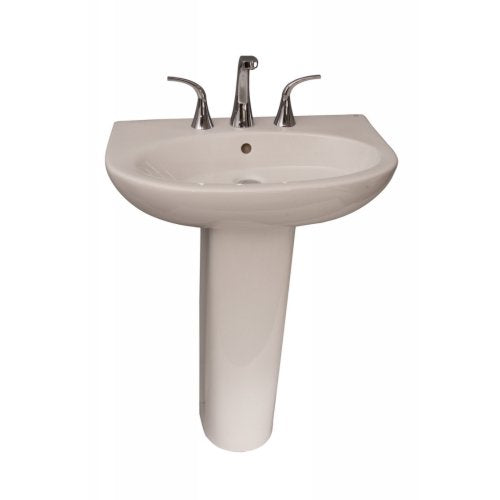 Barclay Infinity 600 Ped Lav, 1 hole White Bathroom Sink 3-321WH