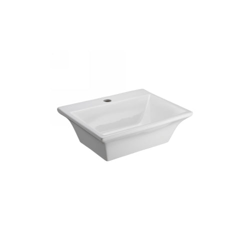 Barclay Lea Above Counter Basin, One-Hole, Fire Clay, White Bathroom Sinks 4-471WH