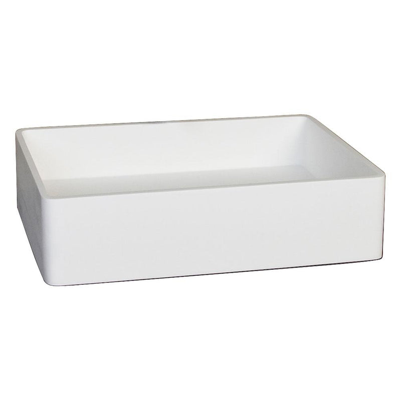 Barclay Leopold Rect. Resin VesselWhite Matte Bathroom Sink 7-516WH