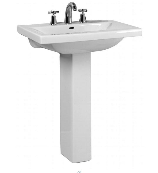 Barclay Mistral 510 Pedestal Lavatory, One-Hole White Bathroom Sinks 3-261WH