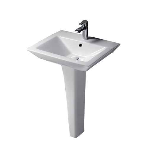 Barclay Opulence Column, White Bathroom Sink C/3-360WH