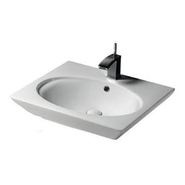 Barclay Opulence Wall-Hung Basin,White, Oval Bowl, 1-hole Bathroom Sink 4-371WH