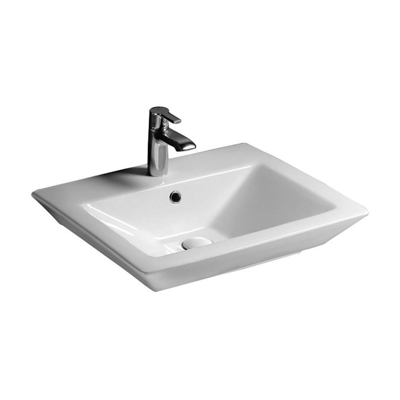 Barclay Opulence Wall-Hung Basin,White, Rect. Bowl, 1-hole Bathroom Sink 4-361WH