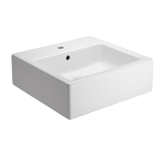 Barclay Patricia Square Vessel, One Hole, White Bathroom Sink 4-466WH