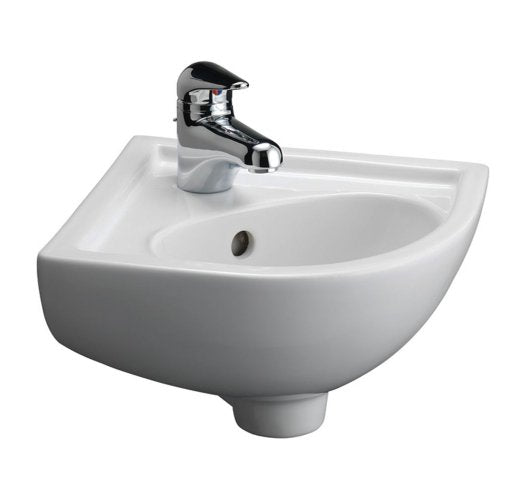 Barclay Petite Corner Basin, White Bathroom Sink 4-745WH