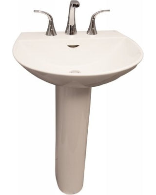 Barclay Reserva Column - White Bathroom Sinks C/3-340WH