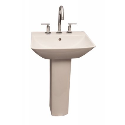 Barclay Summit 500 Ped Lav, 1 hole White Bathroom Sink 3-761WH