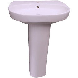 Barclay Zen 600 Ped Lav, 1 hole White Bathroom Sinks 3-921WH