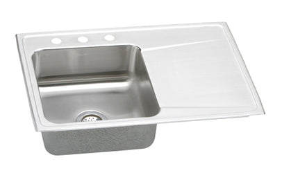 Elkay Gourmet Lustertone ILR3322 Topmount Single Bowl Stainless Steel Sink