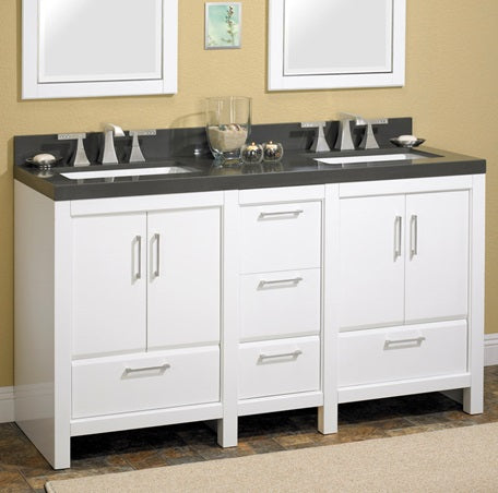 Fairmont High-gloss White Double bowl Bathroom Sink TQ-S6022DGR8