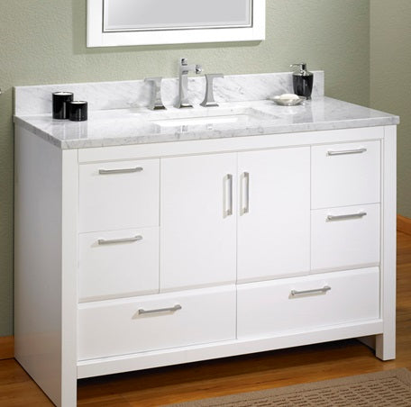 Fairmont High-gloss White Single bowl Bathroom Sink T3-S4822WC