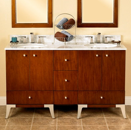 Fairmont Warm Cognac Double bowl Bathroom Sink T-6122DWC