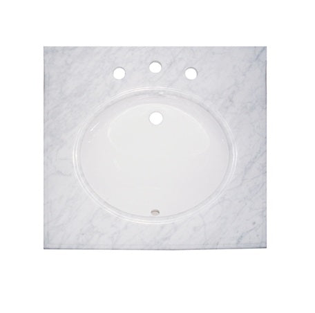Fairmont White Carrera Marble Top Single bowl Bathroom Sink T-2522WC