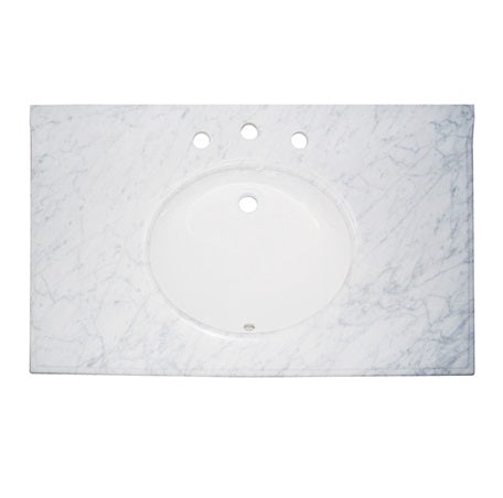 Fairmont White Carrera Marble Top Single bowl Bathroom Sink T-3722WC