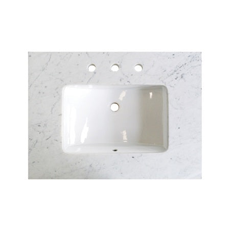 Fairmont White Carrera Marble Top Single bowl Bathroom Sink T3-S3022WC