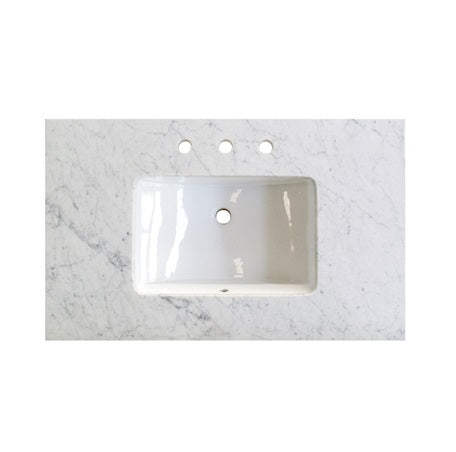 Fairmont White Carrera Marble Top Single bowl Bathroom Sink T3-S3622WC